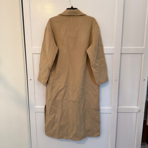 Rebecca Minkoff Long Line Relaxed Double Face Wool Coat In Beige - Picture 2 of 7